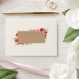 Enveloppe Fleur sauvage de Poppy Floral Cardstock Mariage
