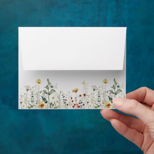 Enveloppe Fleur sauvage d'été Mariage auto-adressés RSVP (Hand)