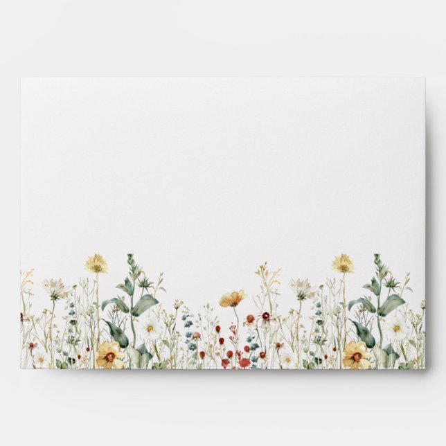 Enveloppe Fleur sauvage d'été Mariage de terrain (Devant)