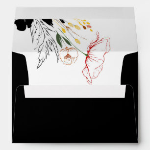 Enveloppe Fleur sauvage Elegant Boho Noir