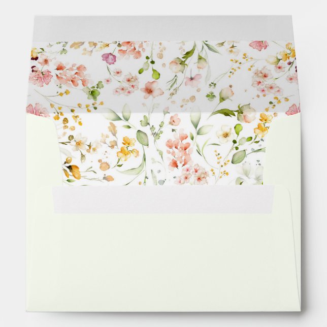 Enveloppe Fleur sauvage Elegant Cute Mariage (Dos (Bas))