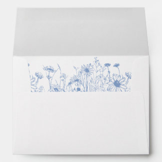 Enveloppe fleur sauvage en poudre bleue