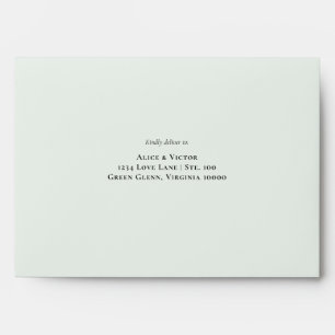 Enveloppe Fleur sauvage Fern Mint Green Mariage auto-adressé