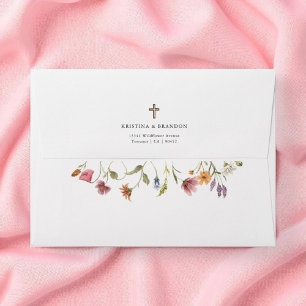 Enveloppe Fleur sauvage Floral Girl Baptism Adresse Envelopp