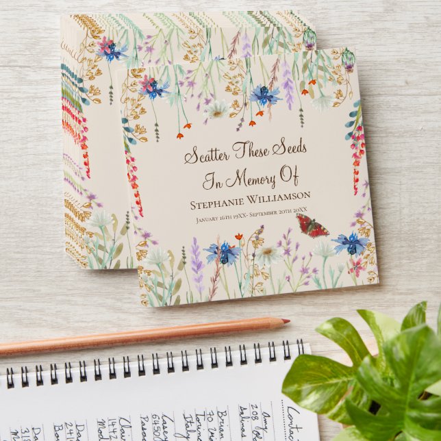 Enveloppe Fleur sauvage & Graines de découpe papillon en mém (Stacked)