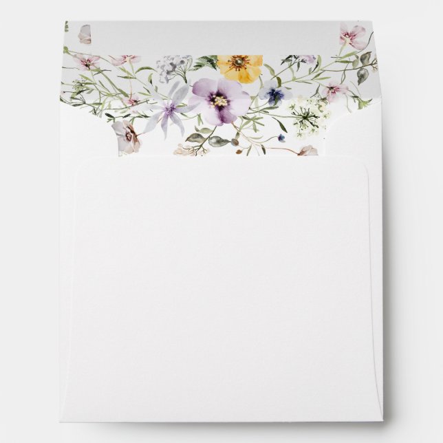 Enveloppe Fleur sauvage lié à l'enveloppe d'adresse de retou (Dos (Bas))