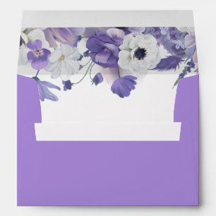 Enveloppe Fleur sauvage Mauve Boho Rustic Purple Mariage