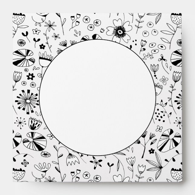 Enveloppe Fleur sauvage Monochrome moderne (Devant)
