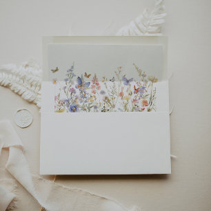 Enveloppe Fleur sauvage multicouleur d'été auto-adressés RSV