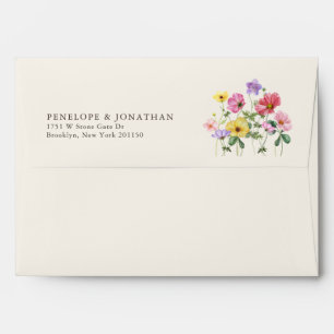Enveloppe Fleur sauvage Rustic Chic Floral Mariage campagnar