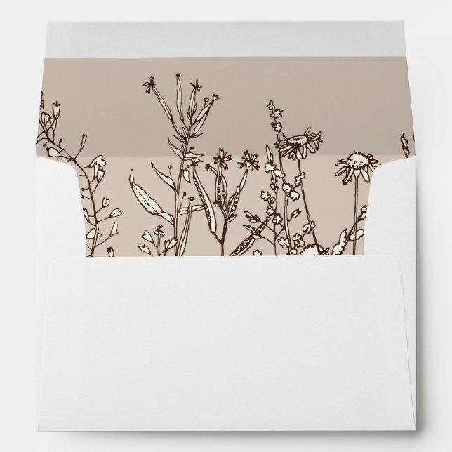 Enveloppe Fleur sauvage rustique automne Mariage floral (Dos (Bas))