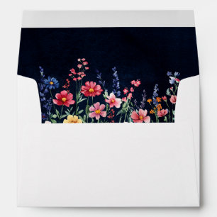 Enveloppe Fleur sauvage Rustique Pays Boho Floral Marine Mar