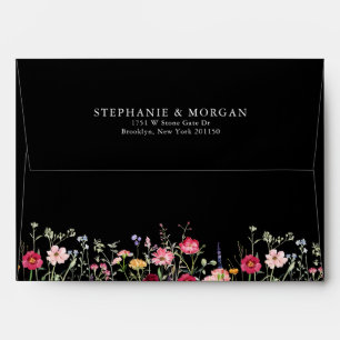 Enveloppe Fleur sauvage Rustique Pays Floral Jardin Mariage