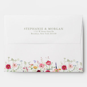 Enveloppe Fleur sauvage Rustique Pays Floral Jardin Mariage