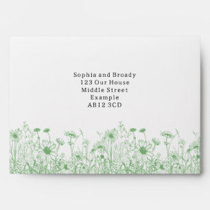 Enveloppe fleur sauvage Sage Green