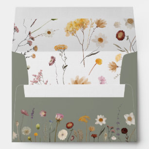 Enveloppe Fleur sauvage Sage Green Boho