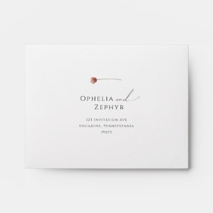 Enveloppe Fleur sauvage simple   Auto-adresse RSVP