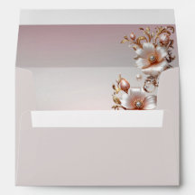 Enveloppe Fleurie Rose Décorative