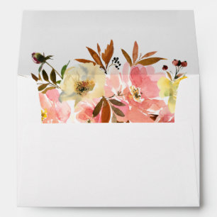 Enveloppe Fleurie Rose et Jaune Bonbon
