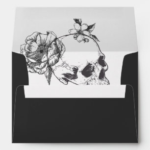 Enveloppe Fleurs à main gothique Crâne 5x7 Invitation
