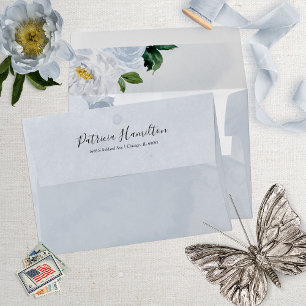 Enveloppe Fleurs Aquarelle Bleue 16 Ans Douce