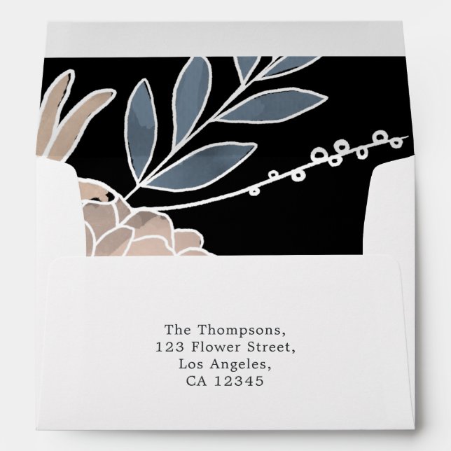 Enveloppe Fleurs aquarelles (Dos (Bas))