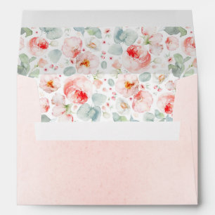 Enveloppe Fleurs Aquarelles Roses Élégantes