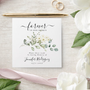 Enveloppe Fleurs blanches Boho Seed Packet Memorial Funeral