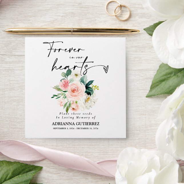 Enveloppe Fleurs blanches Boho Seed Packet Memorial Funeral (Wedding)