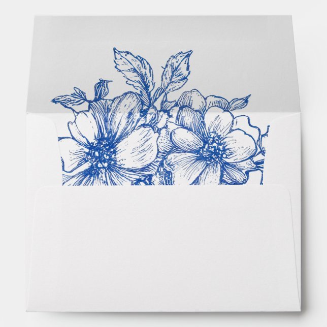 Enveloppe Fleurs bleues (Dos (Bas))