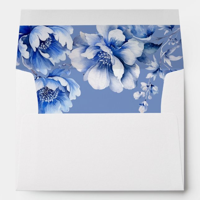 Enveloppe Fleurs bleues (Dos (Bas))