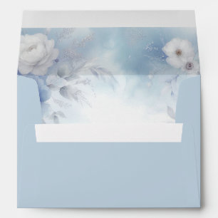 Enveloppe Fleurs bleues douces et Mariage de purée
