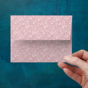 Enveloppe Fleurs bruissantes Neutre - Rose apaisé