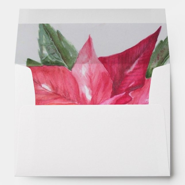 ENVELOPPE FLEURS CLASSIQUES DE NOËL POINSETTIA JOIE PACIFIQU (Dos (Bas))