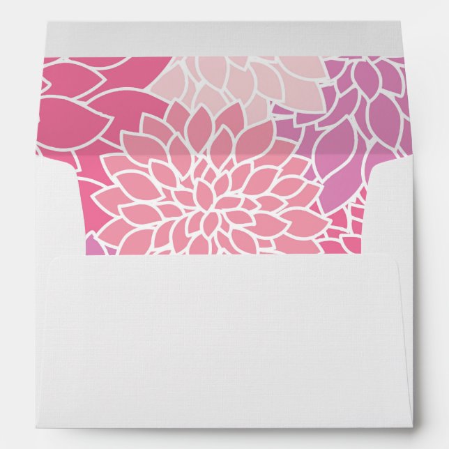 Enveloppe Fleurs Dahlia, Motif De Fleurs, Dahlia Rose (Dos (Bas))