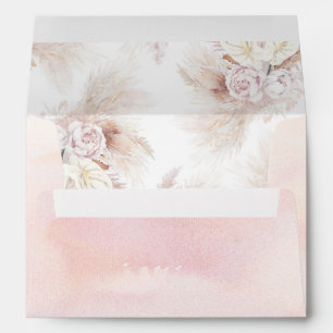 Enveloppe Fleurs d'anthurium et Motif de laiton Pampas Exoti