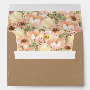 Enveloppe Fleurs d'aquarelle de la pêche de corail