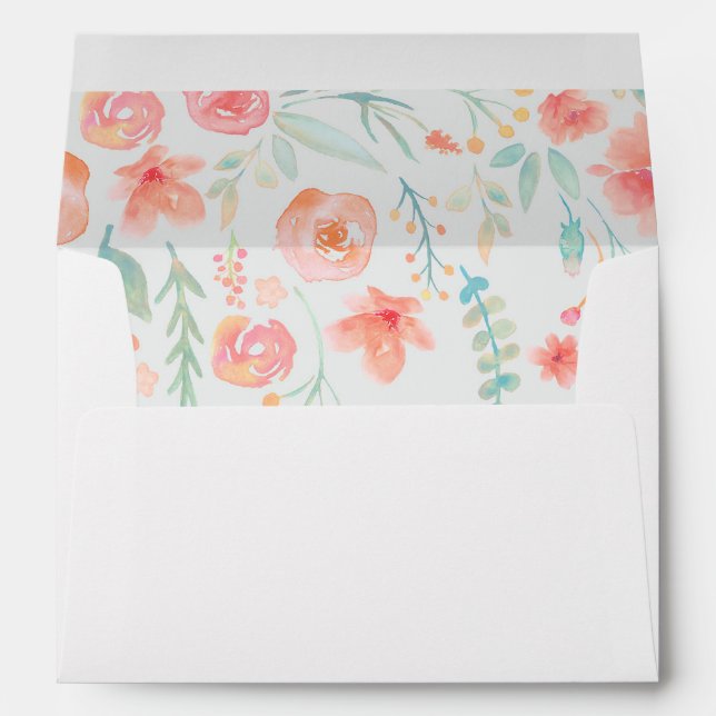 Enveloppe fleurs d'aquarelle mariage