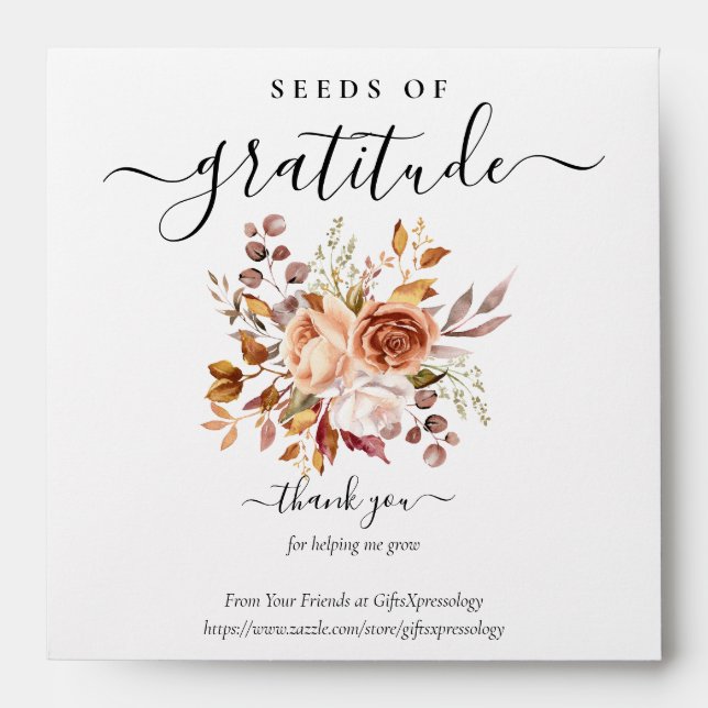 Enveloppe Fleurs d'automne graines de Gratitude Cadeau semen (Devant)
