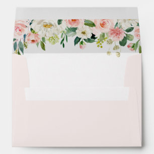 Enveloppe Fleurs de jardin jolies aquarelle rose personnalis