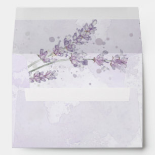Enveloppe Fleurs de lavande pourpre d'aquarelle pour carte 5