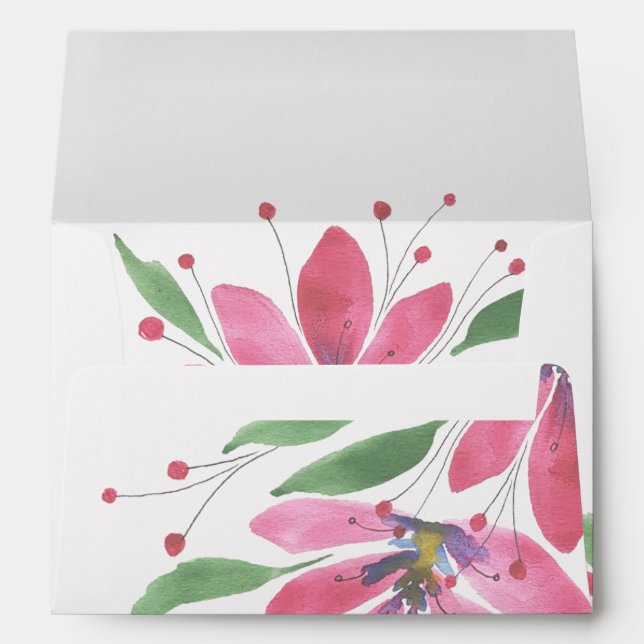 Enveloppe Fleurs de lotus rustiques Chic (Dos (Bas))