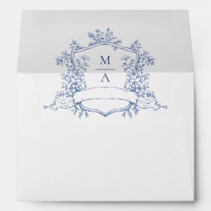 Enveloppe Fleurs de mariage élégantes et poussiéreuses toile