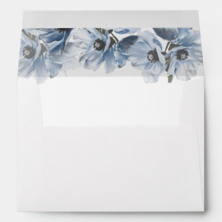 Enveloppe Fleurs de mariage en Beaux-Arts Bleu