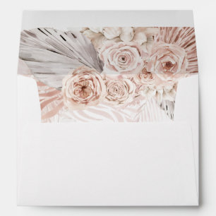 Enveloppe fleurs de pampas boho