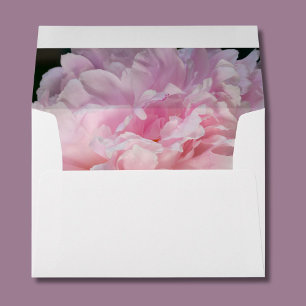 Enveloppe Fleurs de pivoine rose