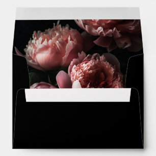 Enveloppe Fleurs de pivoines florales modernes Peinture Mari