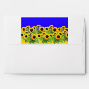 Enveloppe Fleurs de soleil - drapeau ukrainien Paix Liberté