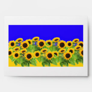 Enveloppe Fleurs de soleil - drapeau ukrainien Paix Liberté 