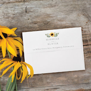 Enveloppe Fleurs de soleil et Mariage Fleur sauvage